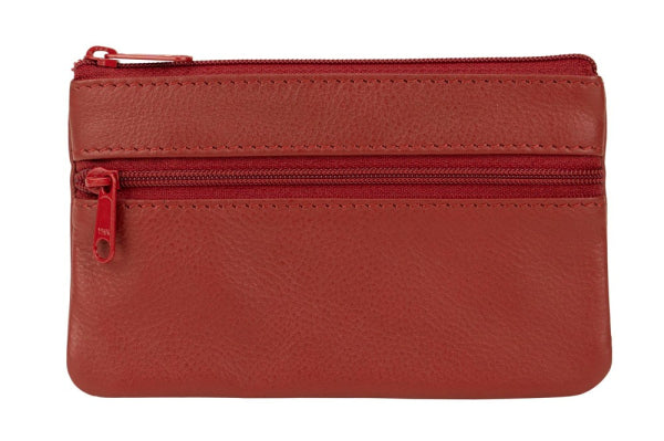 Red Leather Card/Document Travel Wallet - One Plus One Fashion